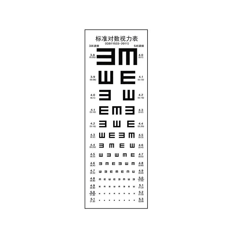 Waterproof Snellen Eye Chart Standard Visual Testing Acuity Chart Measure Adults Kids Eye Vision Exam