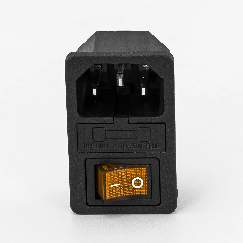 5 Connettori Alimentazione Maschi IEC320 C14 Con Interruttore Rosso - AC 10A 250V DPST Per CNC E Progetti Elettrici - 3