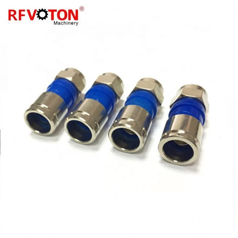 low price F male RG6/rg11 crimp type connector,high quality  rf connector supplier