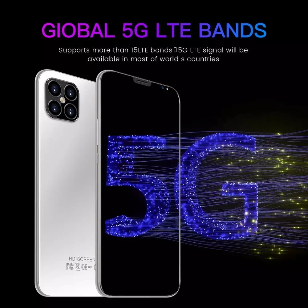 
 Смартфон i12 Pro +, 6,1 дюйма, 8 + 256 ГБ, 10 ядер, 5G, 4 камеры, MTK6889  