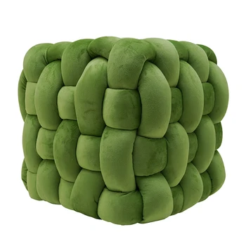 High Quality New Design Fabric Ottoman Square Shoe Stool Wholesale