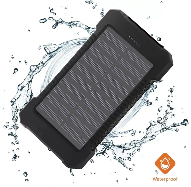 Waterproof Portable Battery Charger 10W Output Power Bank Solar Charging Micro USB Input Raw Material for External Bank