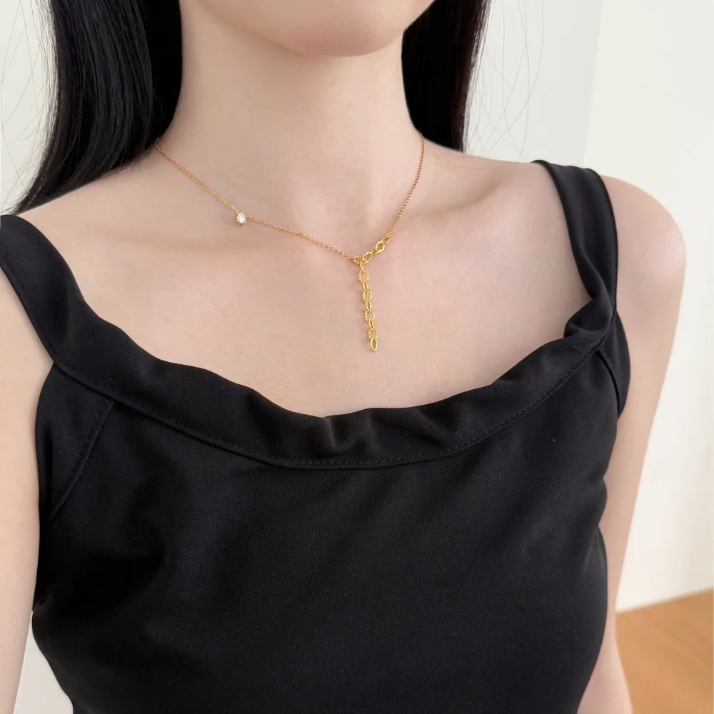 KAKODIY Unique Personalized Design 925 Sterling Silver Chain Pendant Necklace with 5A Zirconium Oxide Tail Pendant Women's Accessories Daily Necessities detail 2