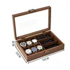 Coffret à montre en bois de noyer marron 63 pièces