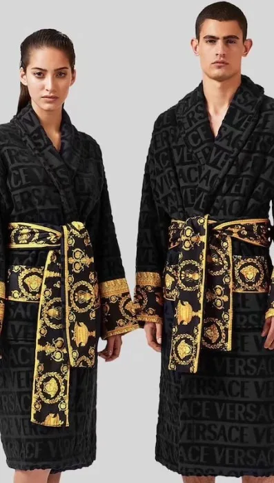 White Luxury Hotel Couple Robe Clothing Jacquard Bathrobes Set Woman ...