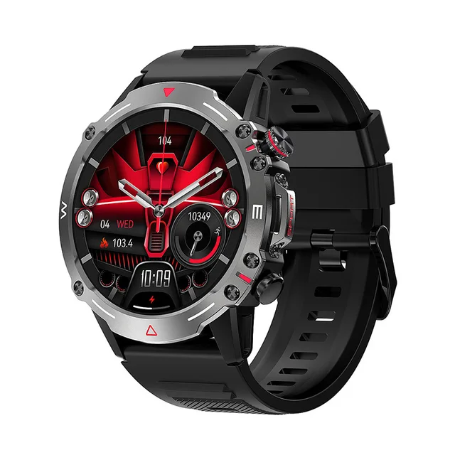 Outdoor smart watch waterproof 1.43inch BT call mileage distance sport modes tracker NFC password 410mAh HK87 smartwatch watch