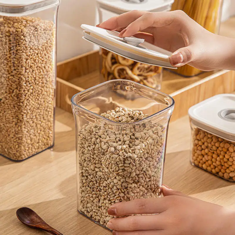 Lingouzi Pet Dog Food Cereal Grain Dispenser Storage Box Plastic