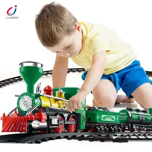 Chengji Diy Train Railway Track Children Christmas Gifts Smoke Classic Railway Train Toy with Lighting Music