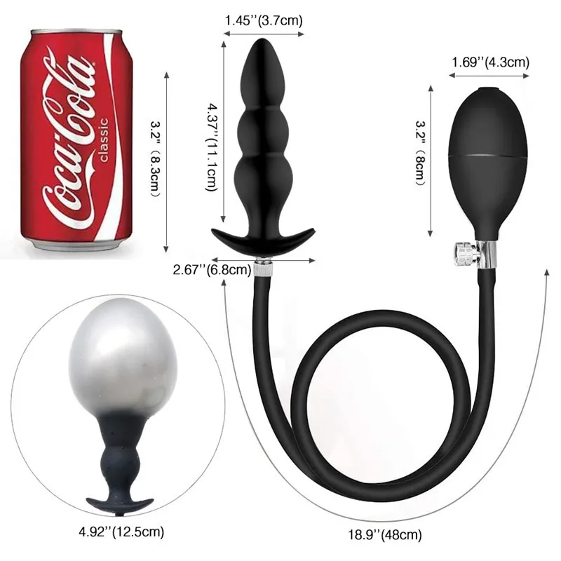 Male Masturbator Butt Plug Inflatable Anal Sex Toy for Men Prostata Massager Anal Male Sex Toy Tail Vibrator Anal Plug