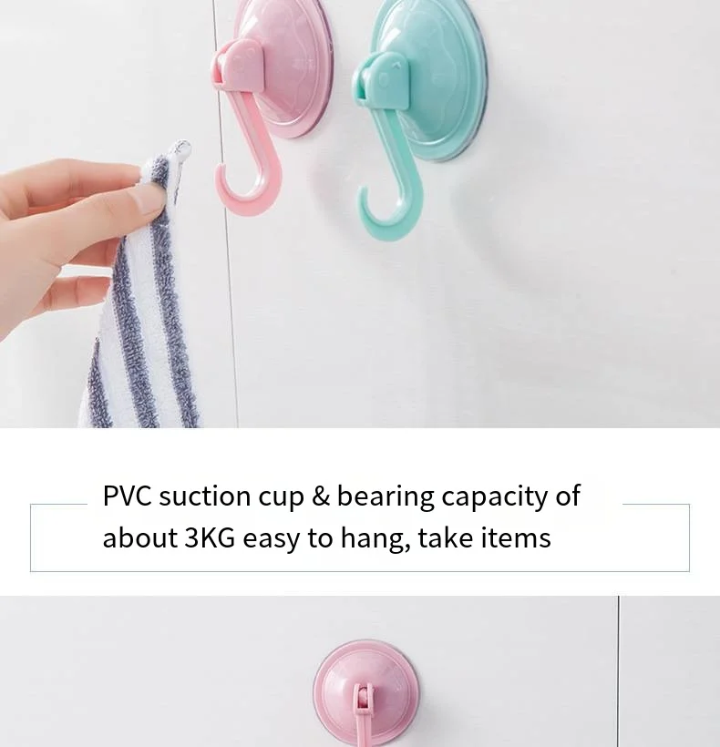 Bathroom strong vacuum suction cup hook Kitchen door suction wall glass wall hanging free punch bearing adhesive hook supplier