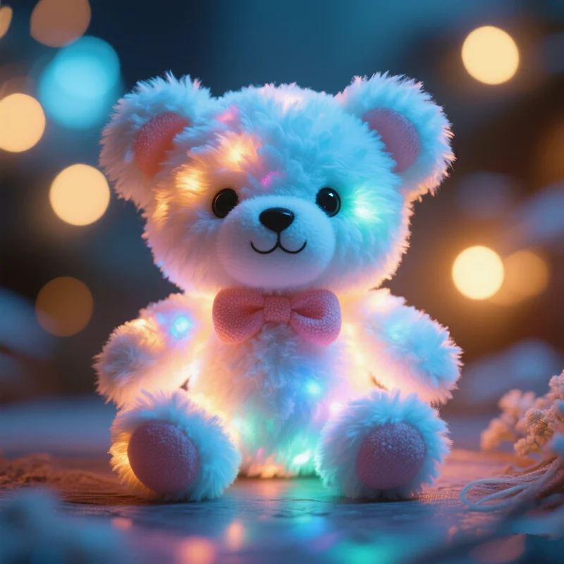 Hot Sell Customized Stuffed Creative Light up LED Colorful Glowing Bear Stuffed Animal Plush Toy Gift Bear With Led