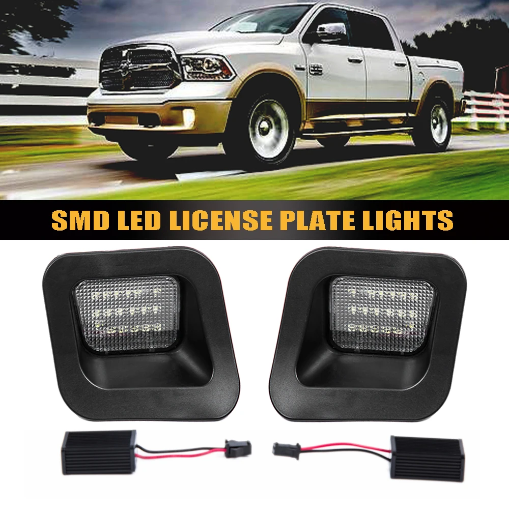 LED License Plate Light Lamp Assembly Replacement for 2003-2018 Dodge RAM  1500 2500 3500 Pickup Truck 6000K White