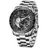 2 Black Dial White Scale -- Stainless Steel Strap