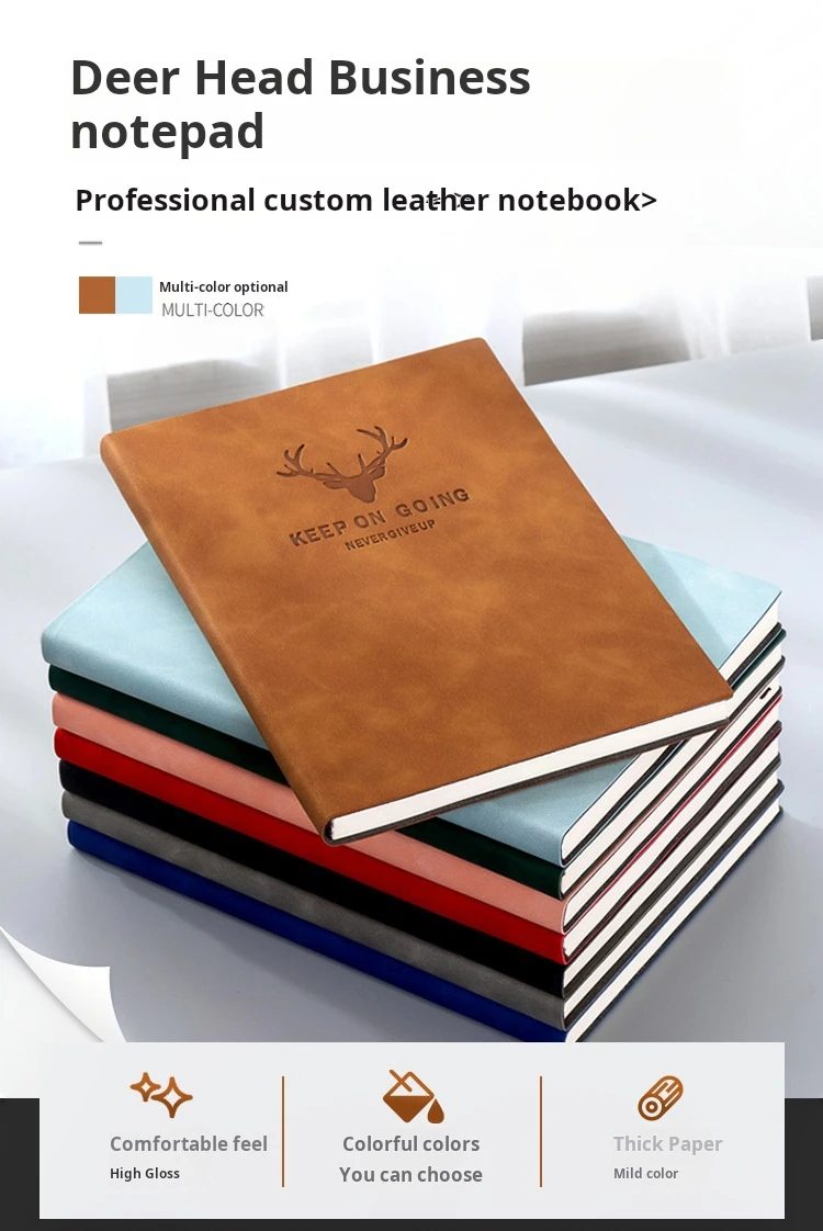 Customized logo luxury pu leather journal notebook a5book cover paper leather diary 2026 planner printing pastel hardcover