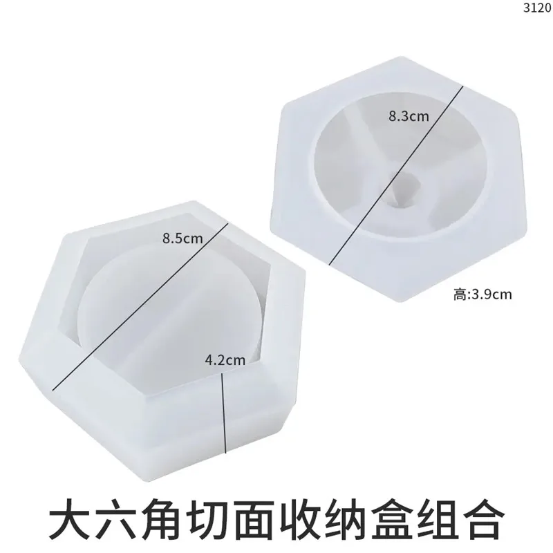 Y1067 New Design Hexagonal Cement Candle Silidone Mold DIY Hexagon Jar Wax Holder Silicone Mold