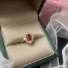 Lab grown ruby gold plating ring