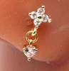 Gold flower heart dangle