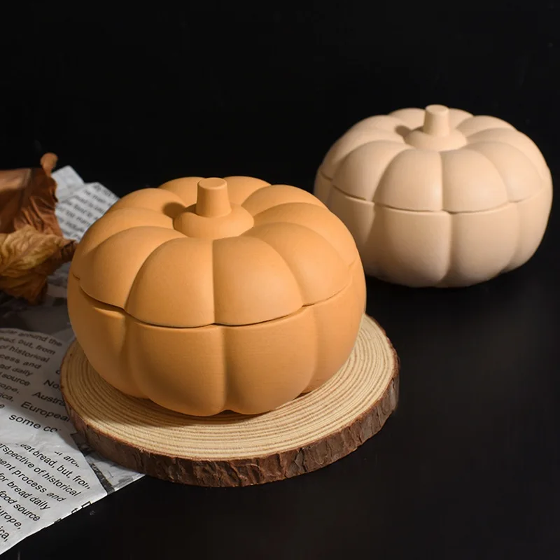 Halloween Pumpkin Silicone Mold Gypsum Ornament for Candle Cup & Storage Box Plant Shape Halloween Jar Mold manufacture