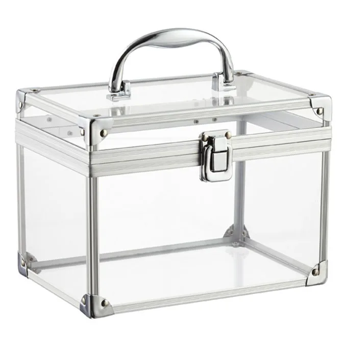 Clear Lucite Acrylic Modern Storage Bin With Latch & Scoop Options 