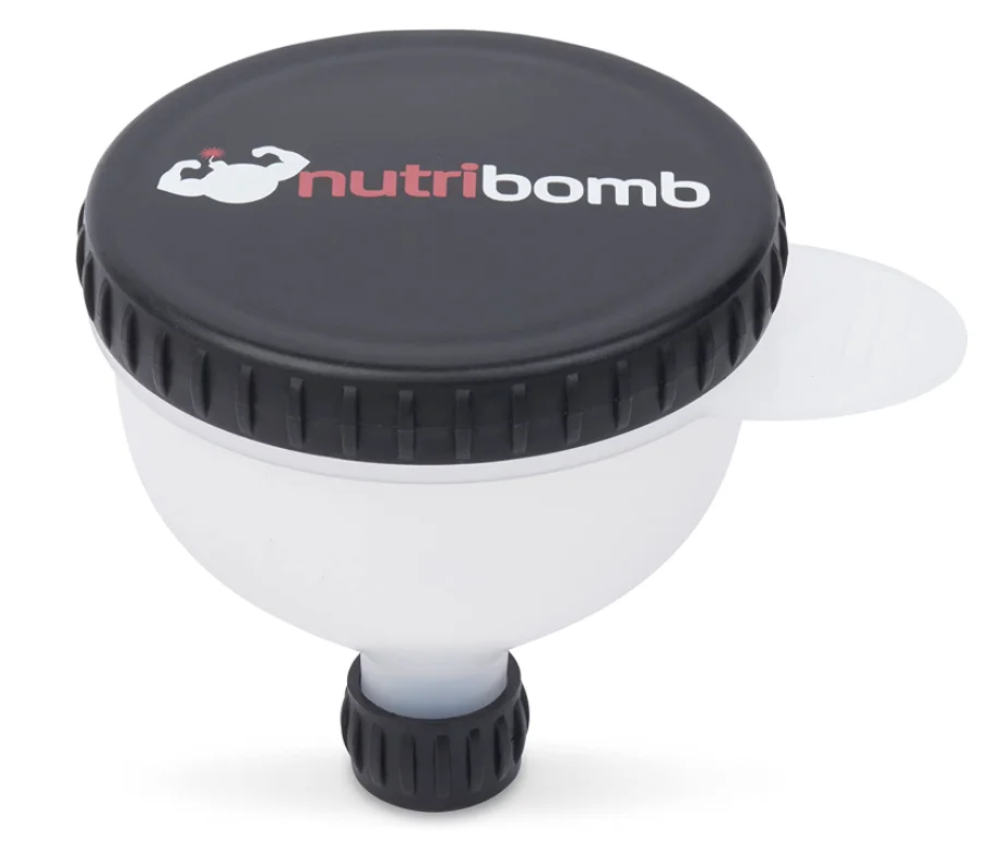  Nutribomb Large Fill N Go Funnel - Protein Funnel - Supplement  Funnel - Water Bottle Funnel - Powder Container (4) : Home & Kitchen
