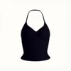 Camiseta sin mangas negra con cuello en V