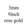 3mm 9inch rose gold