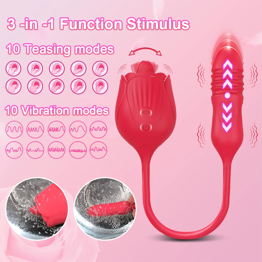 Hot Selling 2 in 1 Rosa Vibrator Stimulator Rosa Vibrator for Women Rosa  Vibrator