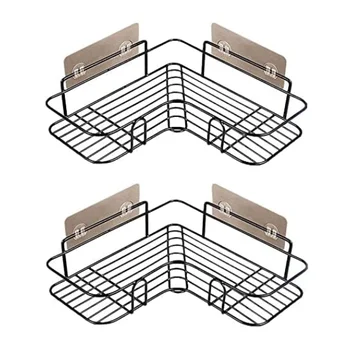 Self-Adhesive Bathroom Corner Rack Storage Shelves, Stainless Steel Bathroom  Corner