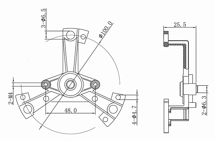T-11 Triangle motor supporting bracket Aluminium OEM ODM factory