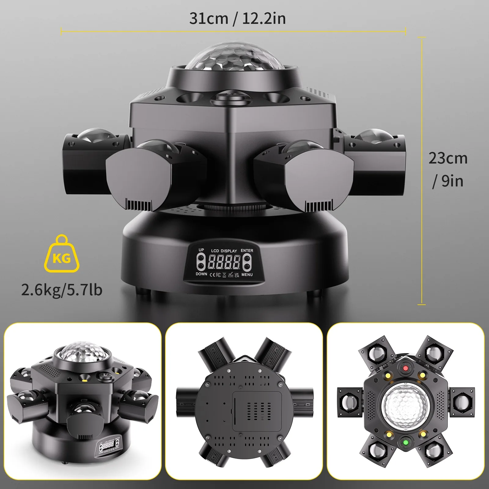 Projecteur laser RG à tête mobile 150 W, éclairage de scène DMX disco, barre de fête rotative RGB_voghion.com