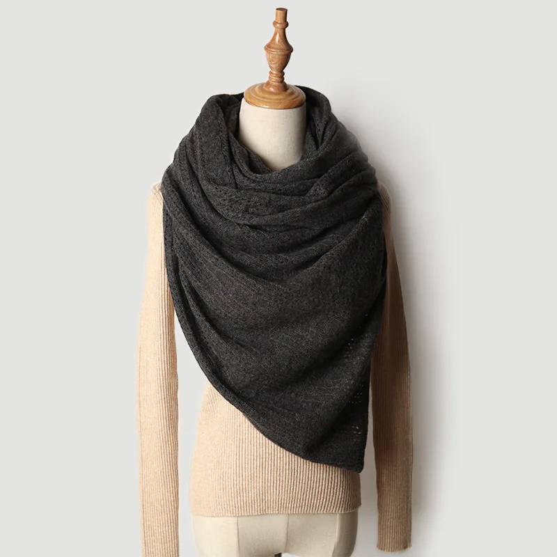 Женский праздничный теплый вязаный кашемировый шарф на заказ