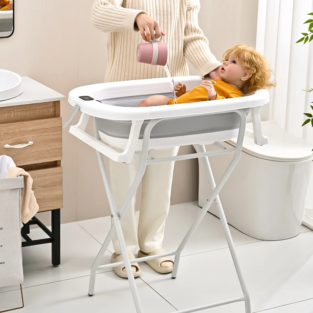 Customized New Baby Bathtub With Support Seat Folding Portable Baby Bathtub