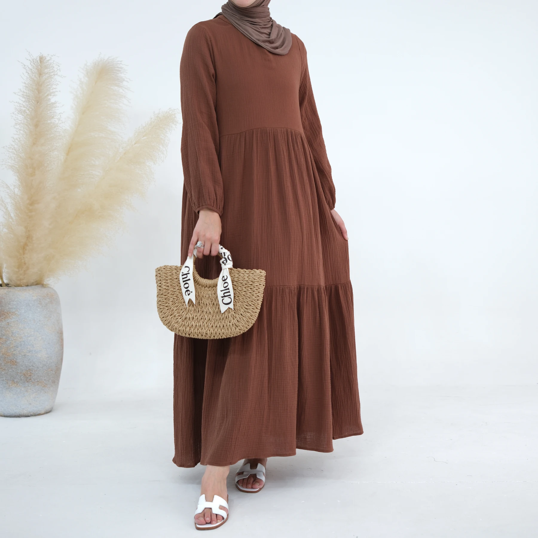 Loriya Abaya Modest Muslim Dress with Natural Cotton