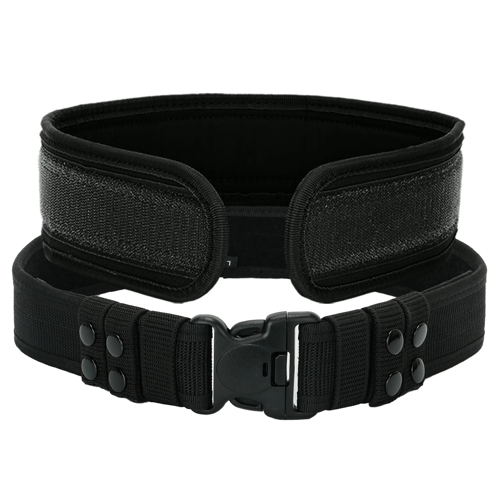 Tactical Waist Battle Belt Multi Sizes Rigger Molle Padded Patrol Belt with 4 D-Rings for Outdoor Sport Work Training Equipment