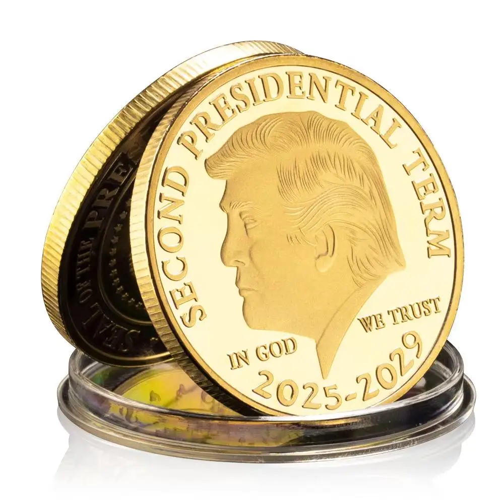 Gold Plated Collectable Coin and Case Included Second Presidential Term 2025 - 2029 Commemorative Coin