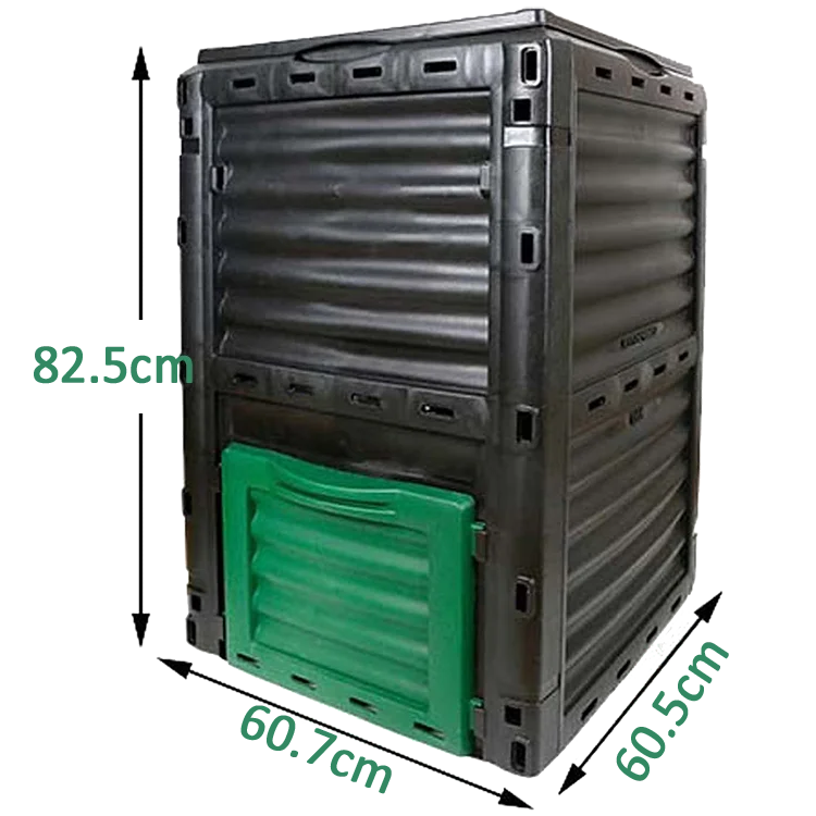 300L ガーデンコンポスト、PPキッチン廃棄物ワームコンポストボックスDIYコンポスト、生ごみ 処理 堆肥枠 土壌改良材発酵 植物樹皮腐葉バーク堆肥処理容器 自家 : ガーデンコンポスト 堆肥袋 ゴミ箱 300L大容量DIY