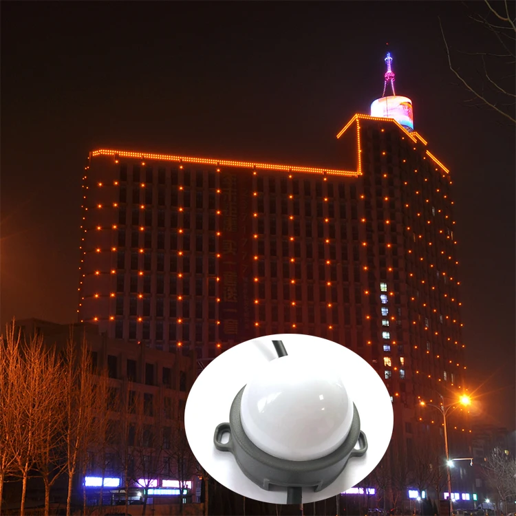 3W DMX LED 60mm Pixel String Light IP67 DC24V RGB Pixel Coin for Outdoor Building Facades