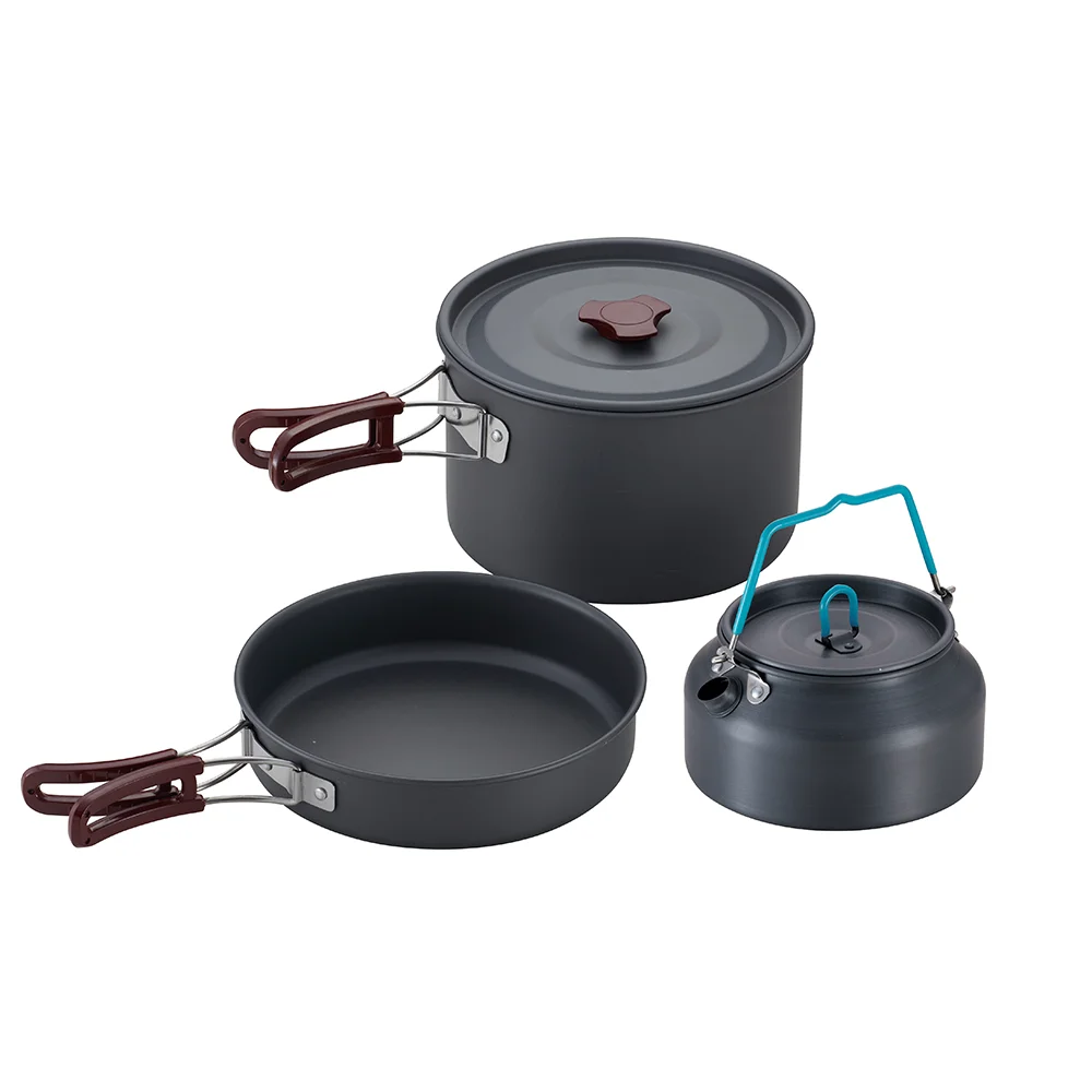 Aluminium Outdoor Portable Pot de camping Voyage Set de cuisine Pots et poêles de camping