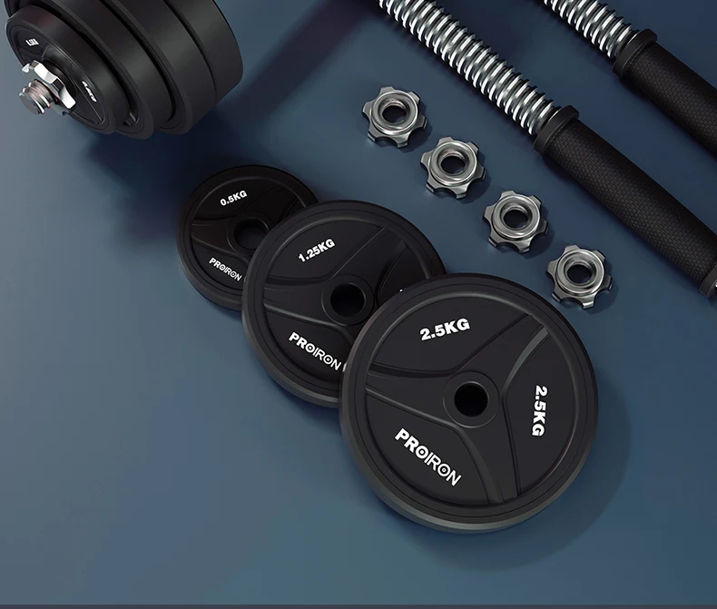 Proiron 30kg Rubber New Fitness Black Rubber Weights Customized Adjustable Dumbbell Set