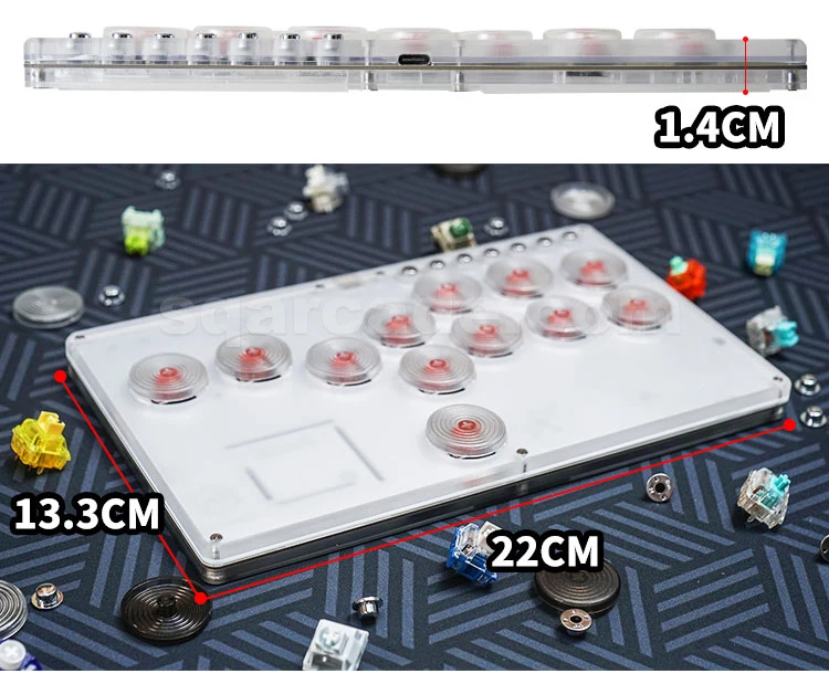 All Button Hitbox Style Arcade Game Console Joystick for PC/PS4