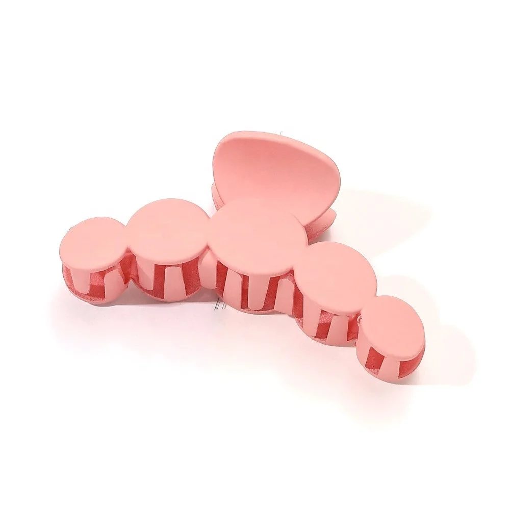 Simple Design Solid Color Plastic Hair Claw Korean Large Matte Hair Claw Clips for Woman Girls Thick Hair New Arrival