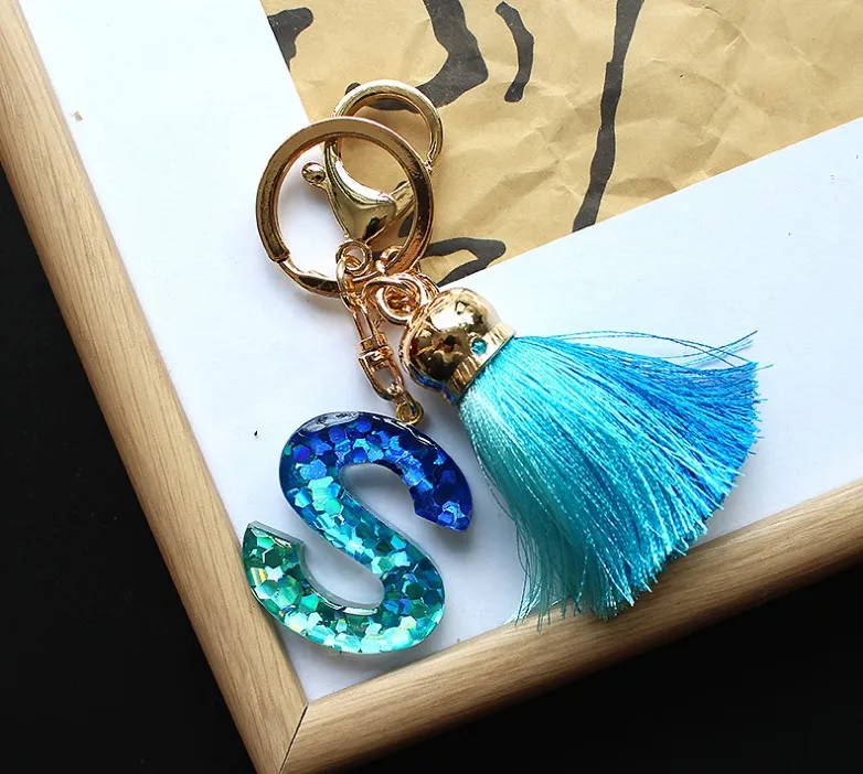 Креативный брелок для ключей с надписью и кисточкой, женский брелок-подвеска для сумки