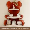 Bear-shaped Corner Stand F-01 [White - Black Tea]