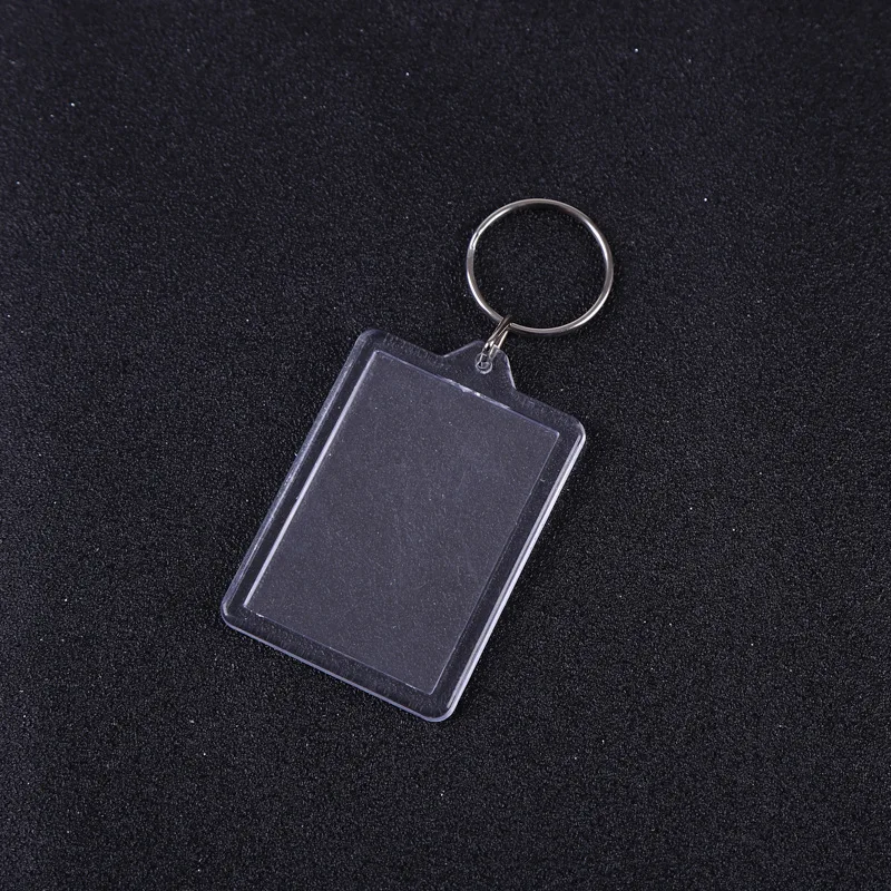 Custom Photo Frame Keychain Acrylic Rectangle Insert Picture Frame Keyring Key Holder Key Chain