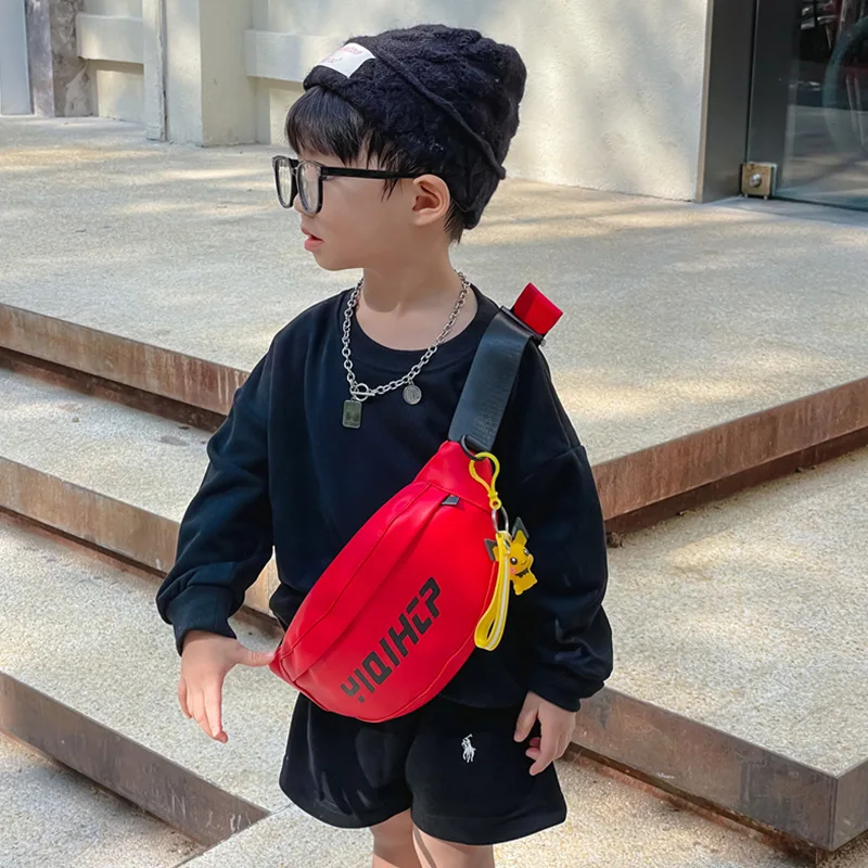 Outdoor Side Bags for Girls Bum Shoulder Chain Checkered Waist Bag Kids'  Chest Side Bags for Boys