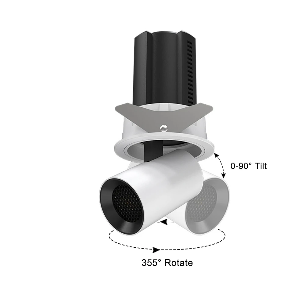 Chrome Mini Spotlight Design Down Light Cob Led Downlight Anti Glare New Adjustable Angle 25 45 Adjustable 7w 12w White Color 90