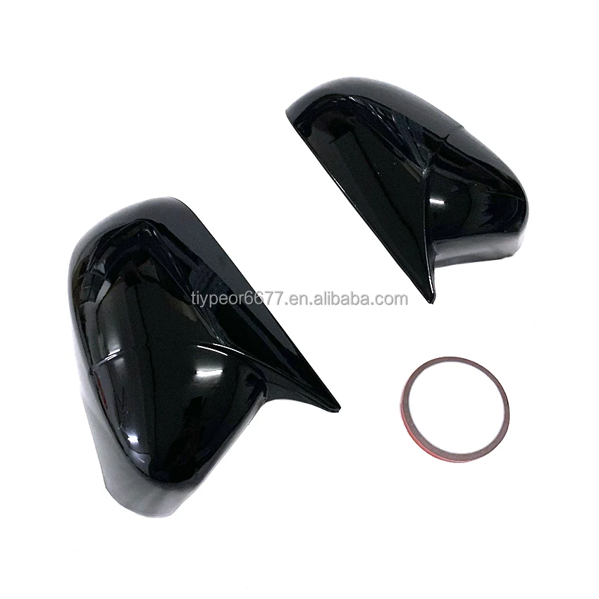 product gloss black rear view mirror cover cap without turn light for tiypeor honda civic 2006 2012 side door mirror shell decoration-6