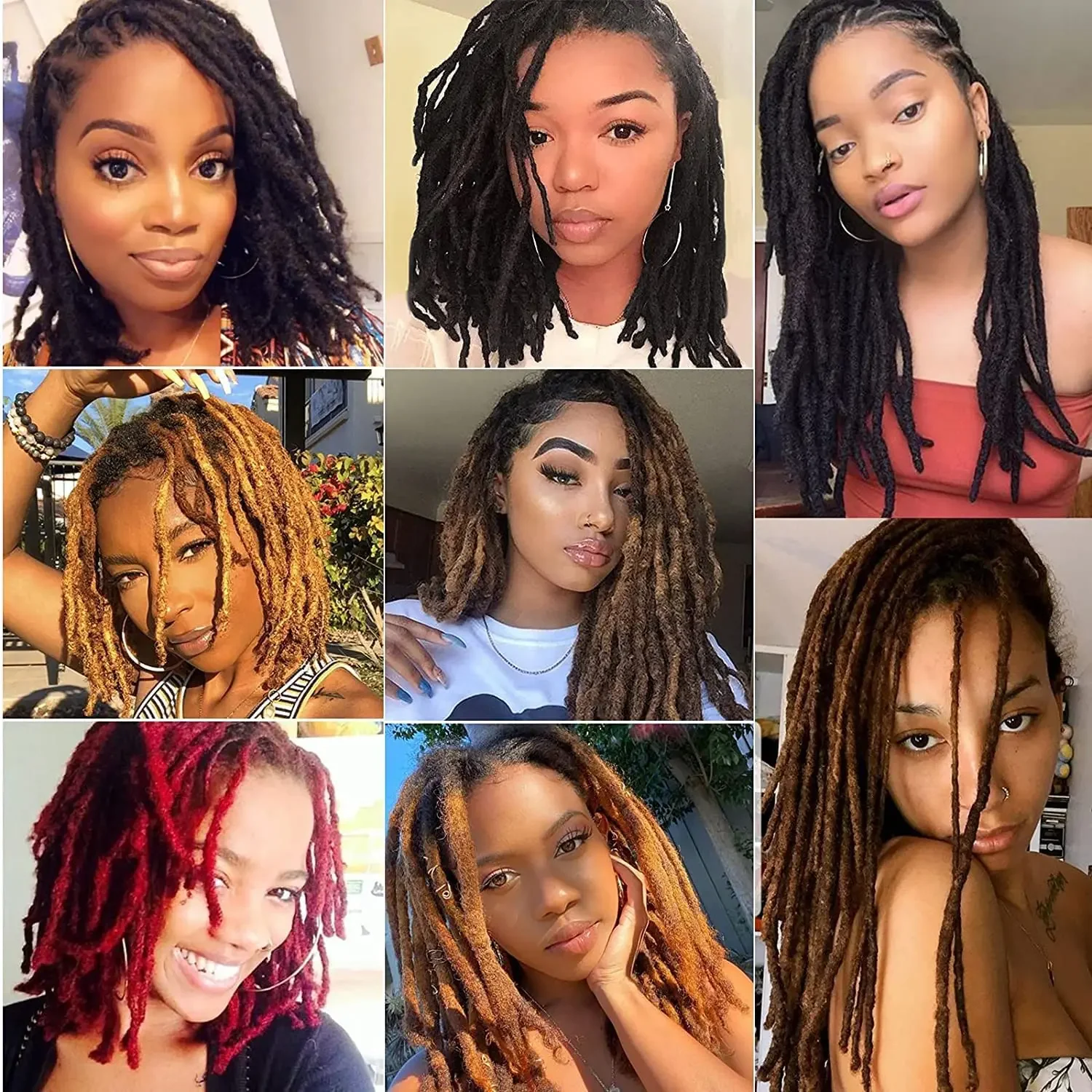 Extension Dreadlock Capelli Umani Fatte a Mano Extension Full Loc per Uomo Donna 4-18 Pollici_voghion.com