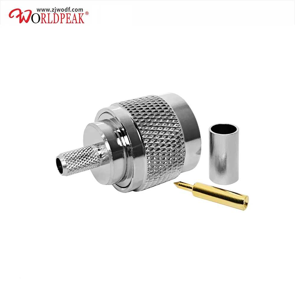 30 Pezzi Connettori N Maschio A Crimpare Per Cavi RG58, RG142, LMR195, RG400, RF Dritto
