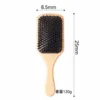 Peine cuadrado con cojín de cerdas de bambú para el cabello